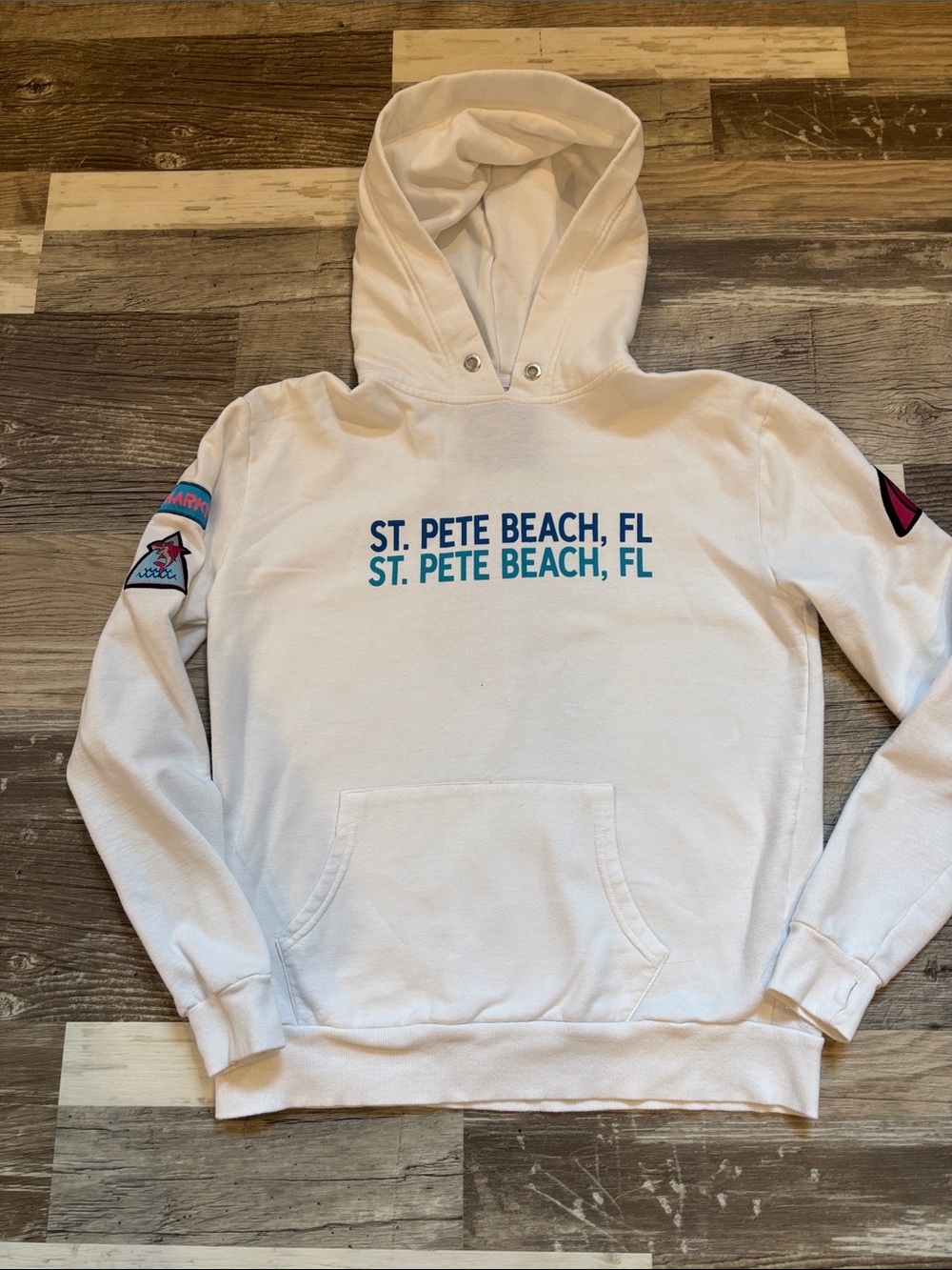 White ST. PETE BEACH Hooded Sweatshirt for Kids
